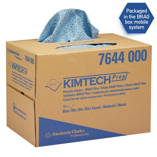 7644 Kimtech Process Wiper Brag Box -  160 Blue Sheet (EA)