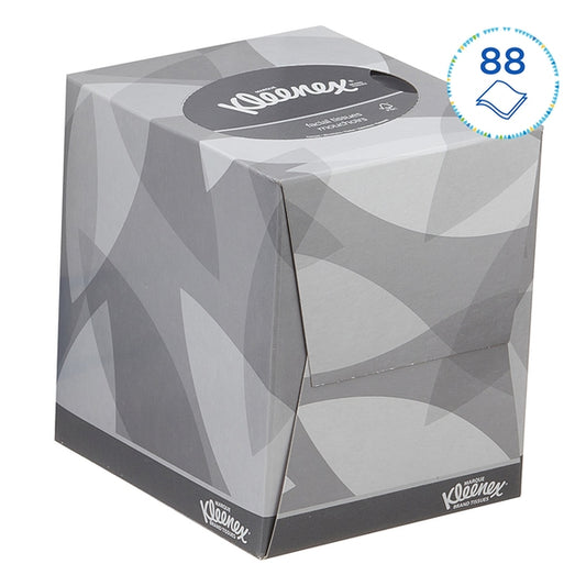 8834 Kleenex 2Ply White Facial Tissue Cube - 90 Sheets (Case of  12)
