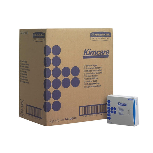 7432 Kimcare Medical Wipes 80 White Sheets (Case of  66)