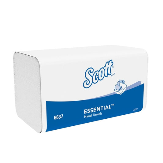 Scott® Essential™ Compact Interfolded Hand Towels 6637 - 15 packs x 340 white, 1 ply sheets, small