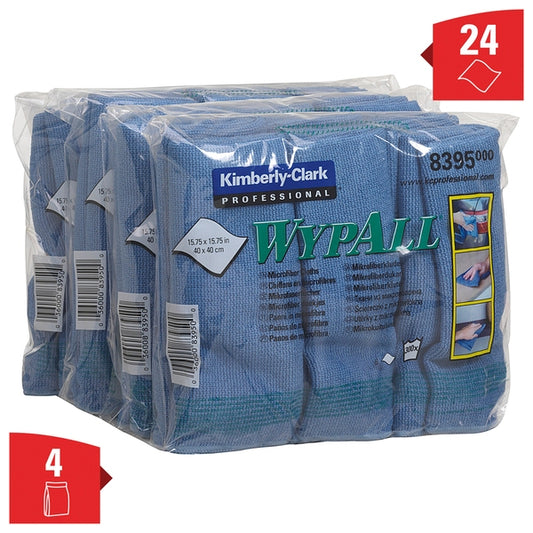 8395 Wypall Blue Microfibre Cloth - Pack of  6 (Case of  4)
