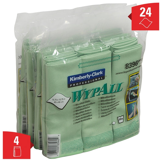 8396 Wypall Microfibre Green Cloth  - Pack of  6 (Case of  4)