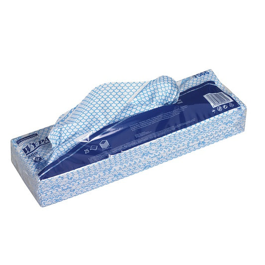 7565 Wypall X80 Blue Cleaning Cloth - Pack of  25 (Case of  10)