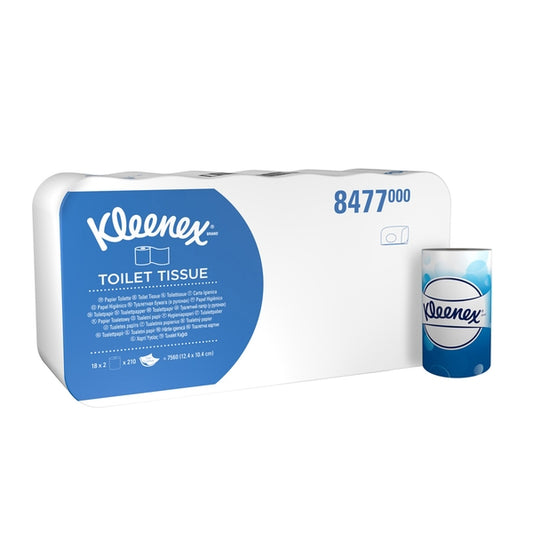 8477 Kleenex White Toilet Tissue Rolls - 210 Sheets (Case of  36)