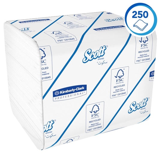 8042 Scott White Toilet Tissue Bulk Pack -  250 Sheets (Case of  36)