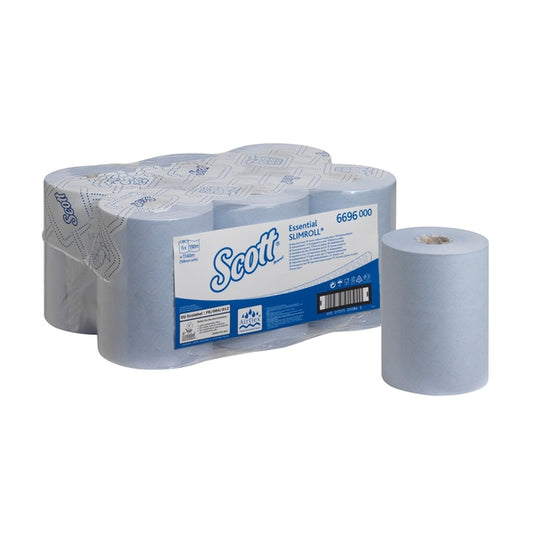 6696 Scott Essent Slimroll 1Ply Blue Hand Towels (Case of  6)