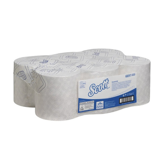6691 Scott Max 1Ply White Hand Towel Roll  (Case of  6)
