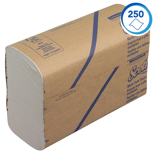 3749 Scott M Fold White Hand Towels -  1Ply (Case of  4000)